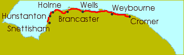 Map of the Norfolk Coast Path