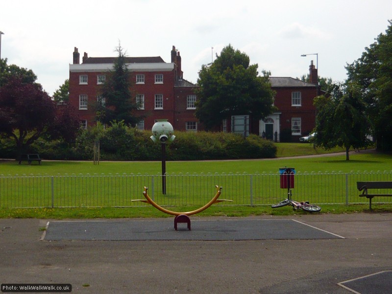 Looking across a children's play area