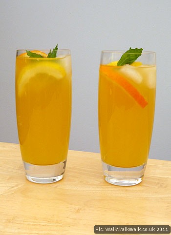 Two glasses of elderflowerade